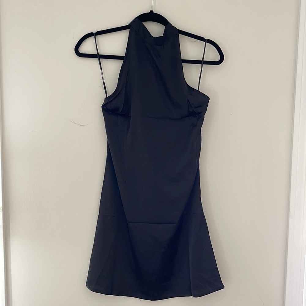 Naanaa satin black halter dress size M